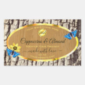 Logo für rustikale, natürliche Baumhackkörbe Rechteckiger Aufkleber (Vorderseite)