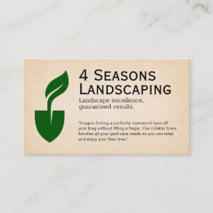 Logo für Schaufel und Leaf Landschaftsgärtner Visitenkarte