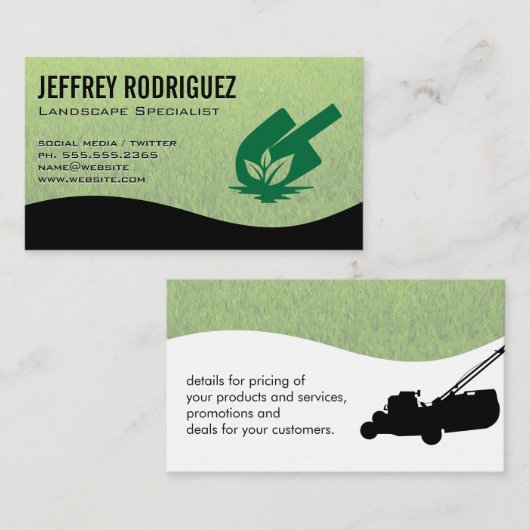 Logo für Schaufenster und Pflanze | Gras Visitenkarte (Vorne/Hinten)