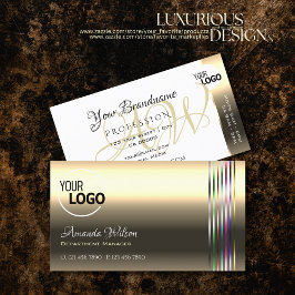 Logo für schimmernde goldene, farbige Streifen Visitenkarte