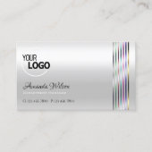 Logo für schimmernde, leicht silberfarbene Streife Visitenkarte (Vorderseite)