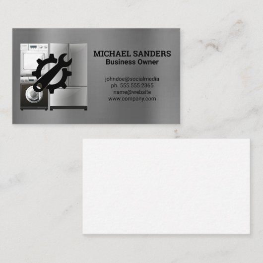 Logo für Schraubenschlüssel | Geräte Visitenkarte (Vorne/Hinten)