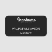 Logo für Schwarz-weiße Mitarbeiter Namensschild (Vorderseite)