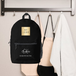 Logo für Schwarz-weiße Monogramm-Initialen Bedruckter Rucksack