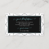 Logo für Schwarz-weiße Zierklatschen Visitenkarte (Rückseite)