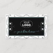 Logo für Schwarz-weiße Zierklatschen Visitenkarte (Vorderseite)
