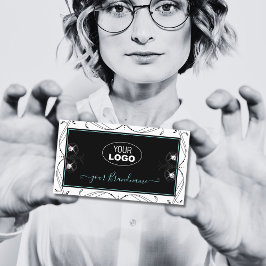 Logo für Schwarz-weiße Zierklatschen Visitenkarte