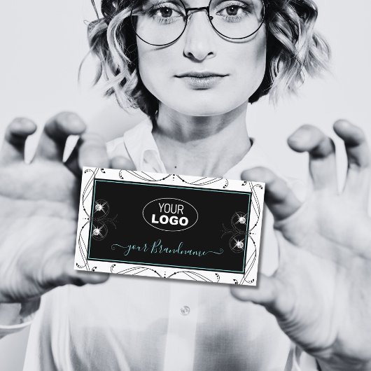 Logo für Schwarz-weiße Zierklatschen Visitenkarte