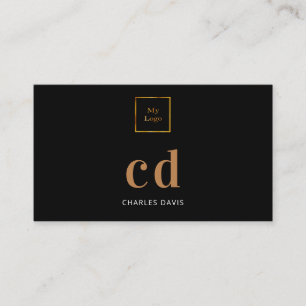 Logo für Schwarze Goldmonogramm Visitenkarte