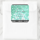 Logo für Shimmery Aquamarine Glitzer-Produktkennze Quadratischer Aufkleber (Tasche)