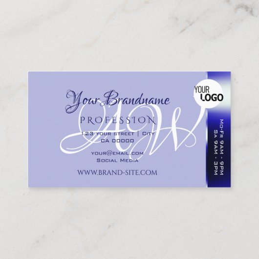 Logo für Shimmery Royal Blue und farbenfrohe Strei Visitenkarte (Rückseite)