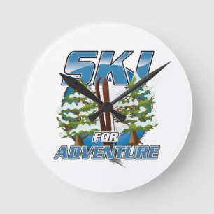 Logo für Skitouren-Abenteuer Runde Wanduhr