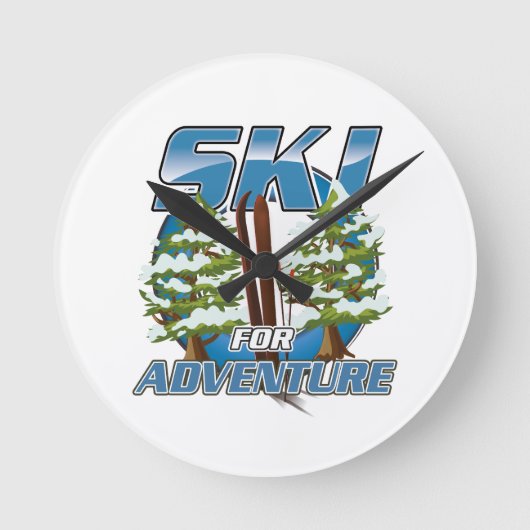 Logo für Skitouren-Abenteuer Runde Wanduhr (Vorderseite)