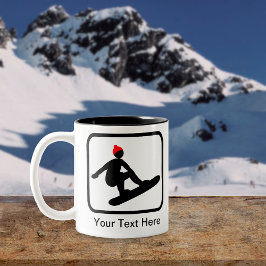 Logo für Snowboarder Zweifarbige Tasse