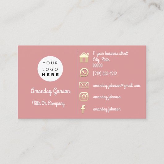 Logo für Social Media Gold QR-Code Visitenkarte (Vorderseite)