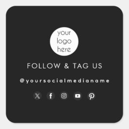 Logo für Social Media-Packages für Schwarze Untern Quadratischer Aufkleber