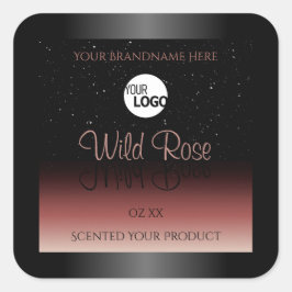 Logo für Soft Glitzer-Produkte für Black Burgundy Quadratischer Aufkleber