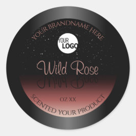 Logo für Soft Glitzer-Produkte für Black Burgundy Runder Aufkleber