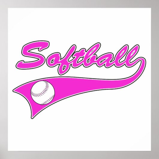 Logo für Softball-Skripte rosa Poster (Vorne)