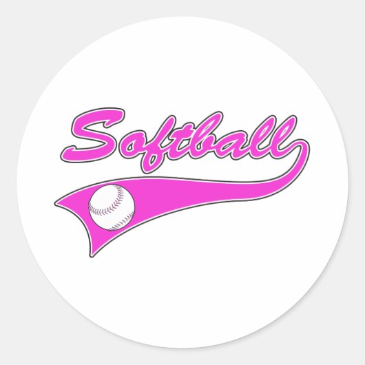 Logo für Softball-Skripte rosa Runder Aufkleber (Vorderseite)