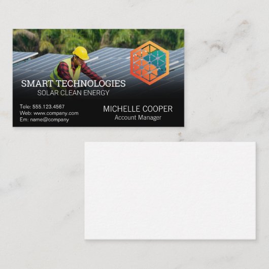Logo für Solarenergie | Techniker Visitenkarte (Vorne/Hinten)