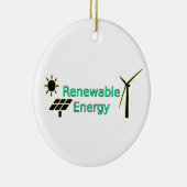 Logo für Solarpaneele für erneuerbare Energien Win Keramik Ornament (Rechts)