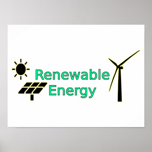 Logo für Solarpaneele für erneuerbare Energien Win Poster (Vorne)