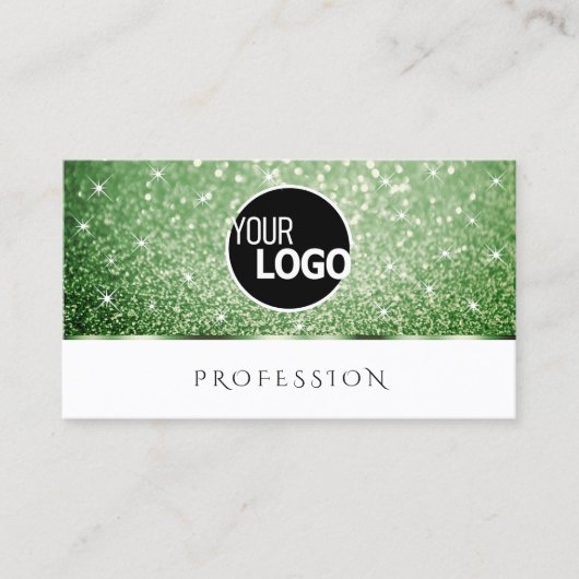 Logo für Sparkle-Stars in Weißwald Grün-Glitzer Visitenkarte (Vorderseite)