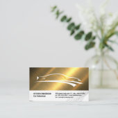 Logo für Sportwagen | Gold Metallic Visitenkarte (Stehend Vorderseite)