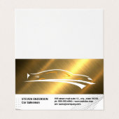 Logo für Sportwagen | Gold Metallic Visitenkarten (Außenseite Aufgefaltet)