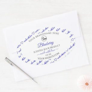 Logo für stylische Labels für White Blue Word Clou Ovaler Aufkleber
