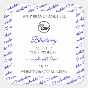 Logo für stylische Labels für White Blue Word Clou Quadratischer Aufkleber