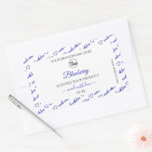 Logo für stylische Labels für White Blue Word Clou Rechteckiger Aufkleber