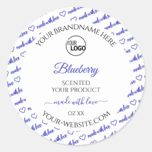 Logo für stylische Labels für White Blue Word Clou Runder Aufkleber
