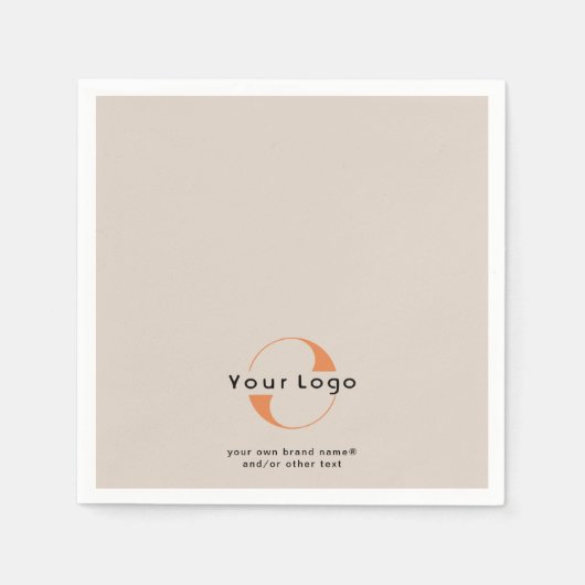 Logo für Tan + Black Text Company Business Paper N Serviette (Vorderseite)
