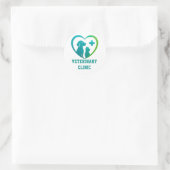 🐾 Logo für Tierklinik 💚 Runder Aufkleber (Tasche)