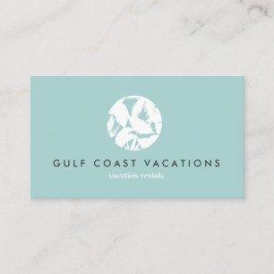 Logo für tropische Blätter auf Aqua for Vacation R Visitenkarte