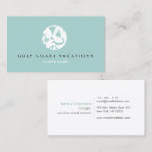 Logo für tropische Blätter auf Aqua for Vacation R Visitenkarte (Vorne/Hinten)