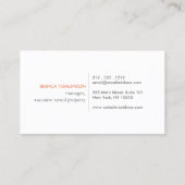 Logo für tropische Blätter auf Orange für Ferienve Visitenkarte (Rückseite)