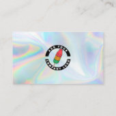 Logo für Unternehmen hinzufügen Holografisch Beruf Visitenkarte (Rückseite)