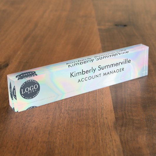 Logo für Unternehmen hinzufügen - Holografischer M Namensplakette (Seite)