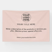 Logo für Unternehmen hinzufügen und Werbetext rot Banner (Horizontal)