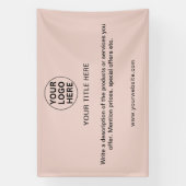 Logo für Unternehmen hinzufügen und Werbetext rot Banner (Vertikal)