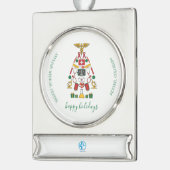 Logo für Unternehmen hinzufügen Weihnachten Banner-Ornament Silber (Links)