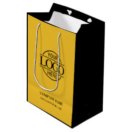 Logo für Unternehmen in Gelb und Schwarz Mittlere Geschenktüte