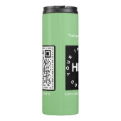 Logo für Unternehmen Minimalistischer QR-Code Thermosbecher (Rückseite)