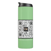 Logo für Unternehmen Minimalistischer QR-Code Thermosbecher (Nach rechts gedreht)