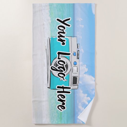 Logo für Unternehmen mit benutzerdefiniertem Logo  Strandtuch (Vorderseite)