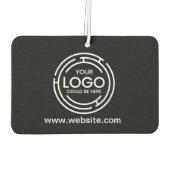 Logo für Unternehmen mit eigener Marke schwarz Autolufterfrischer (Rückseite)