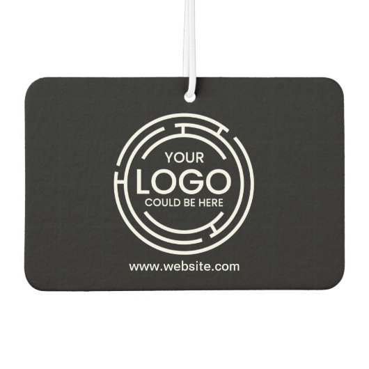 Logo für Unternehmen mit eigener Marke schwarz Autolufterfrischer (Vorderseite)